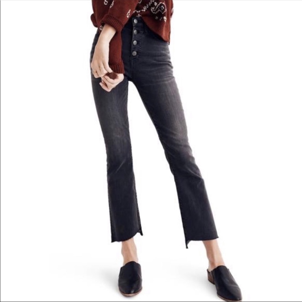 Madewell Black Cropped Ankle Button-Fly Jeans